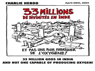 फ्रांस की कार्टून मैगजीन शार्ली हेब्दो का तंज- भारत में 33 करोड़ देवी-देवता  भी नहीं कर पा रहे ऑक्सीजन का उत्पादन … - Delhibulletin